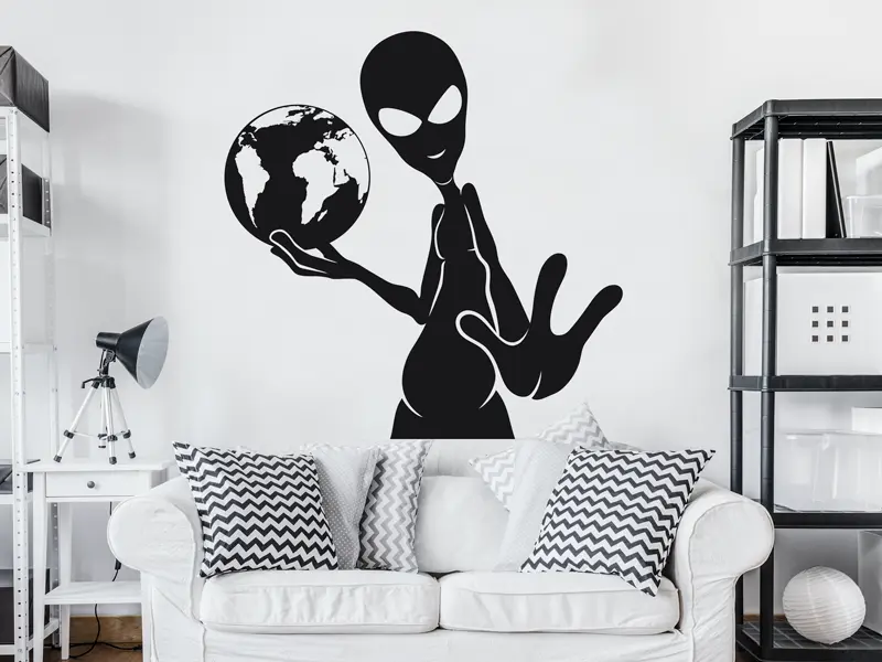 Sticker mural Espace Alien Extraterrestre résultat en situation Sticker Alien Extraterrestre
