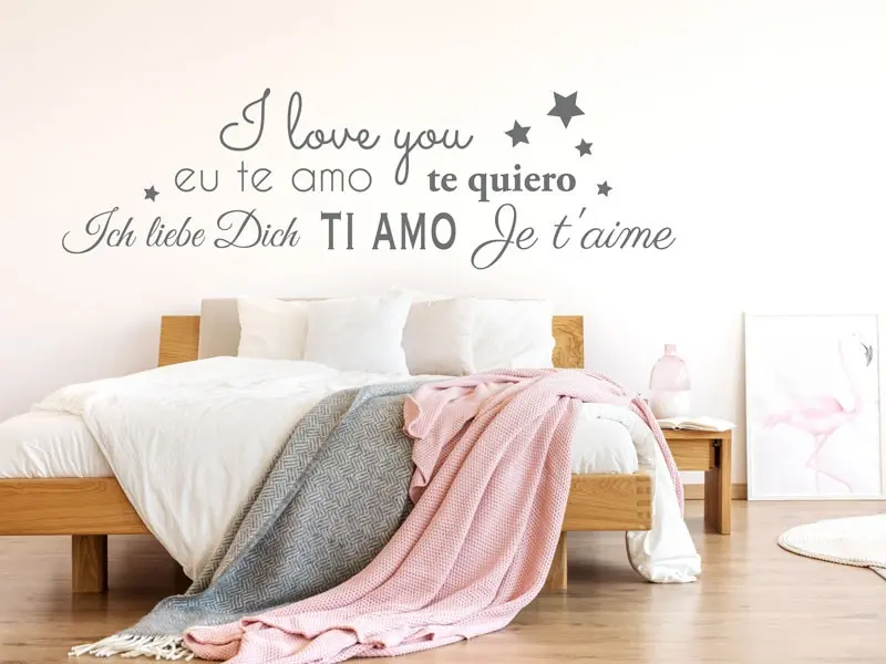 Sticker mural Textes d'Amour Pele Mele I Love You résultat en situation Sticker Pele Mele I Love You
