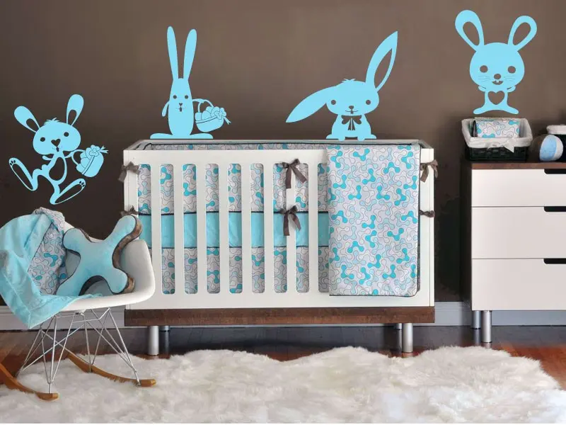 Sticker mural Animaux Pack Lapins résultat en situation Sticker Pack Lapins