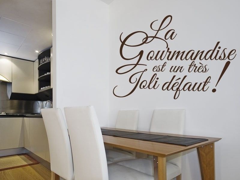Sticker mural Texte Cuisine Gourmandise résultat en situation