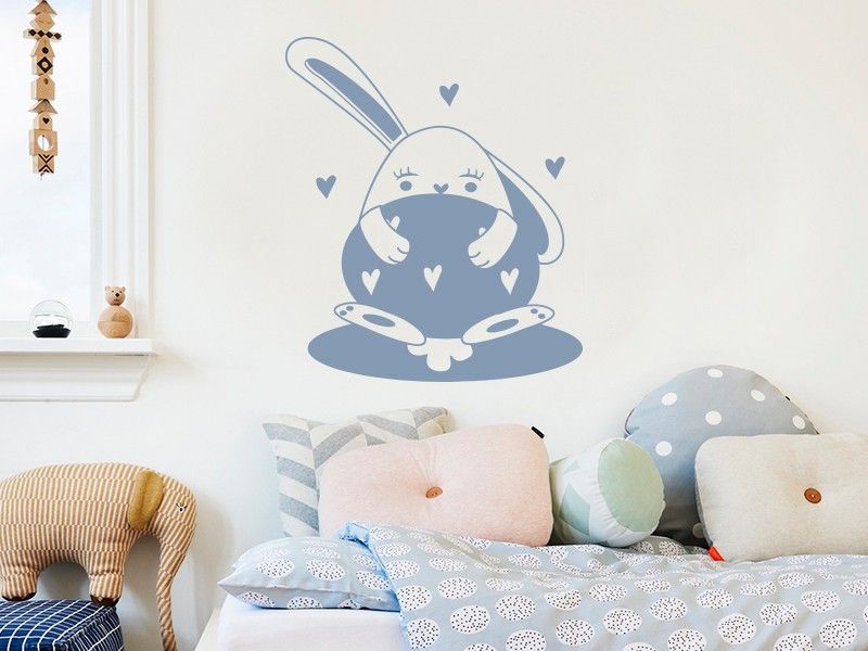 Sticker mural Lapin et son Oeuf résultat en situation