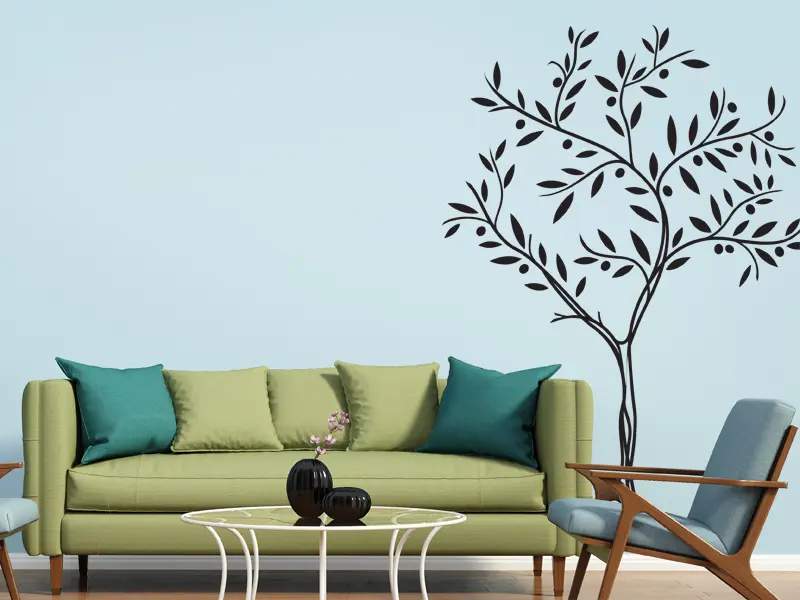 Sticker mural Stickers Arbres Arbre Olivier résultat en situation Sticker Arbre Olivier