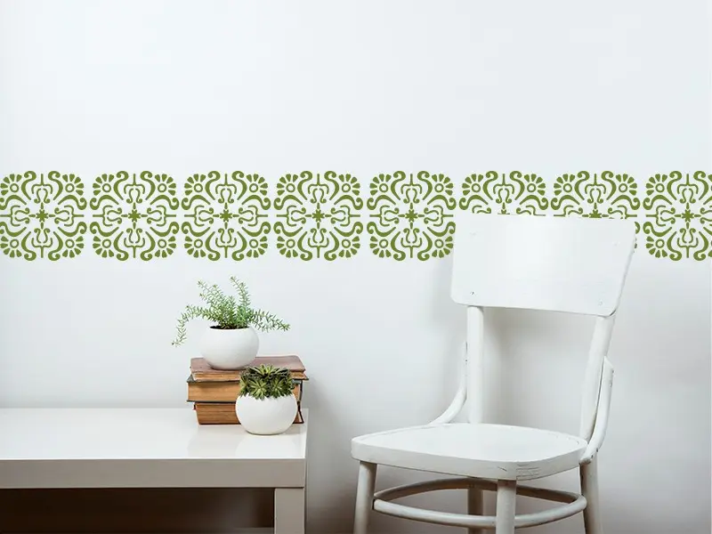 Sticker mural Frises Orientales - Baroques Frise Baroque résultat en situation Sticker Frise Baroque