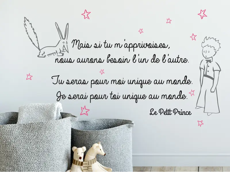 Sticker mural Petit Prince Citation Petit Prince résultat en situation gros plan Sticker Citation Petit Prince