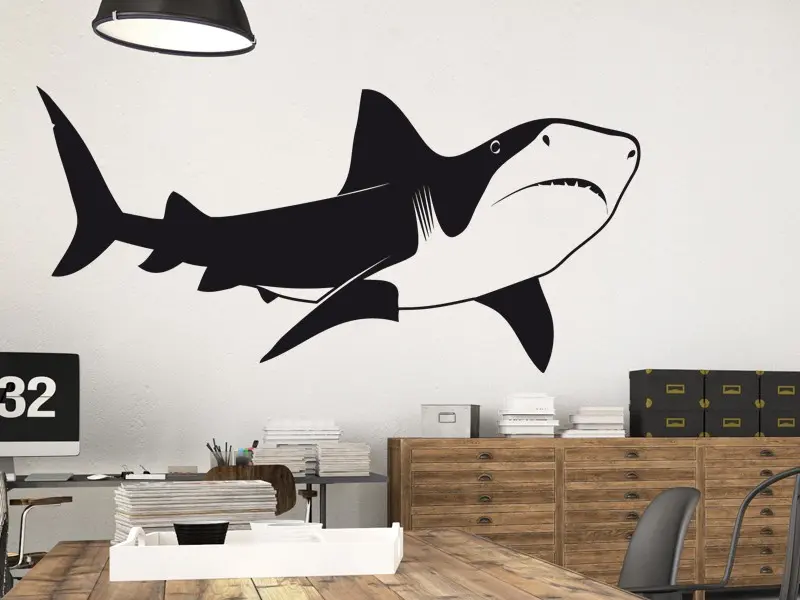 Sticker mural Sous la Mer Requin résultat en situation Sticker Requin