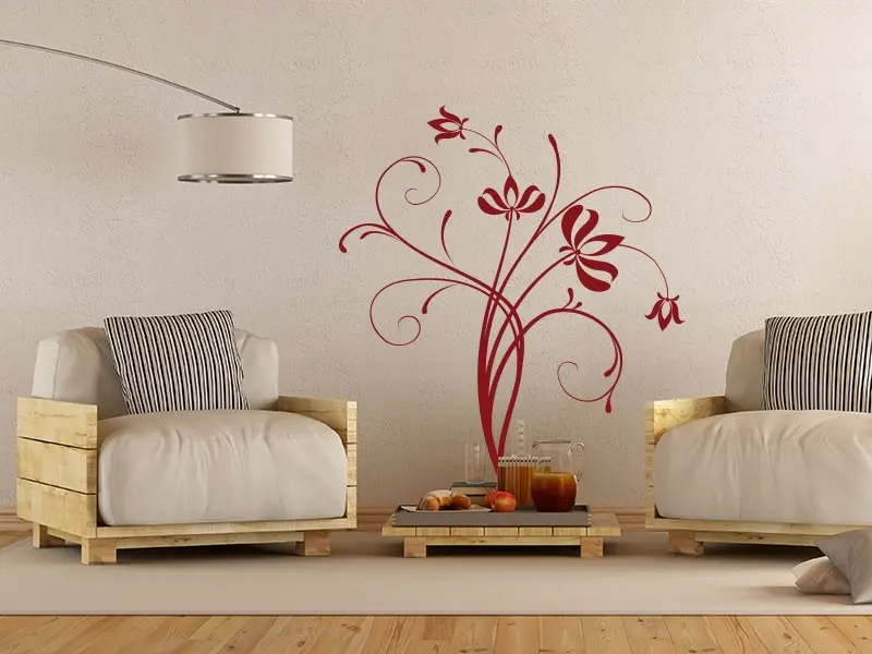 Sticker mural Stickers muraux fleurs Floral Design 2 résultat en situation Sticker Floral Design 2