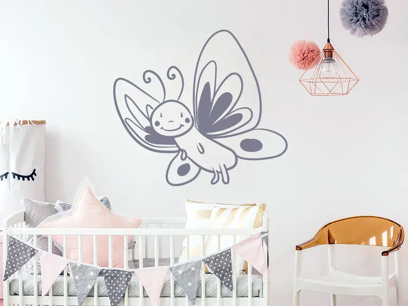 Sticker mural Stickers Papillons Papillon Enfant résultat en situation Sticker Papillon Enfant
