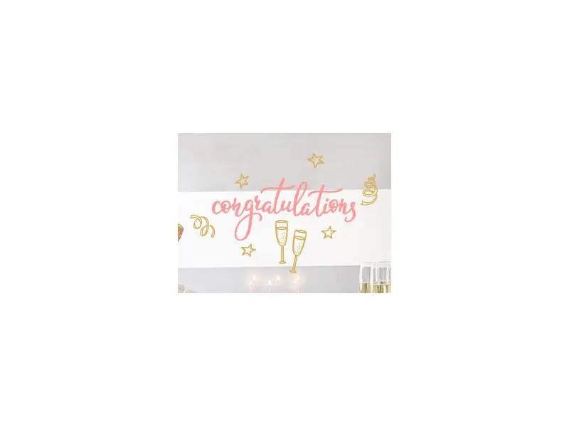 Sticker mural Autres événements Félicitations Champagne résultat en situation gros plan Sticker Félicitations Champagne