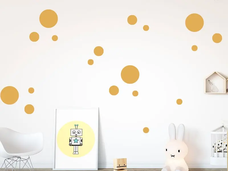 Sticker mural Pack Déco - Tendance Pack Deco 18 Boules résultat en situation gros plan Sticker Pack Deco 18 Boules