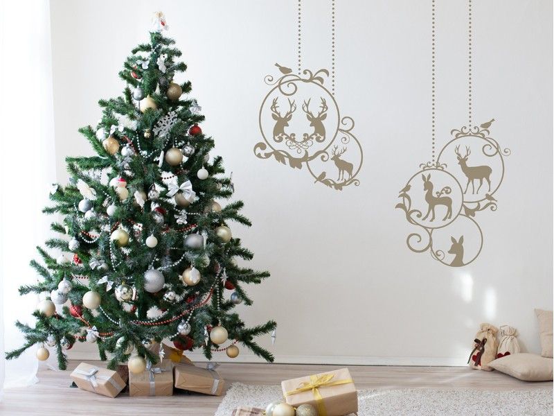 Sticker mural Boules de Noël Décoratives résultat en situation