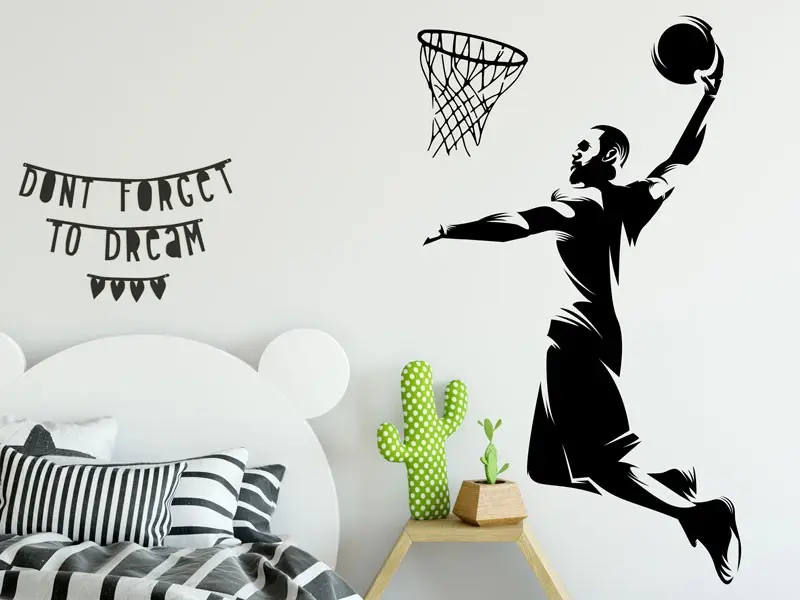 Sticker mural Autres Sports Silhouette Joueur de Basket résultat en situation Sticker Silhouette Joueur de Basket