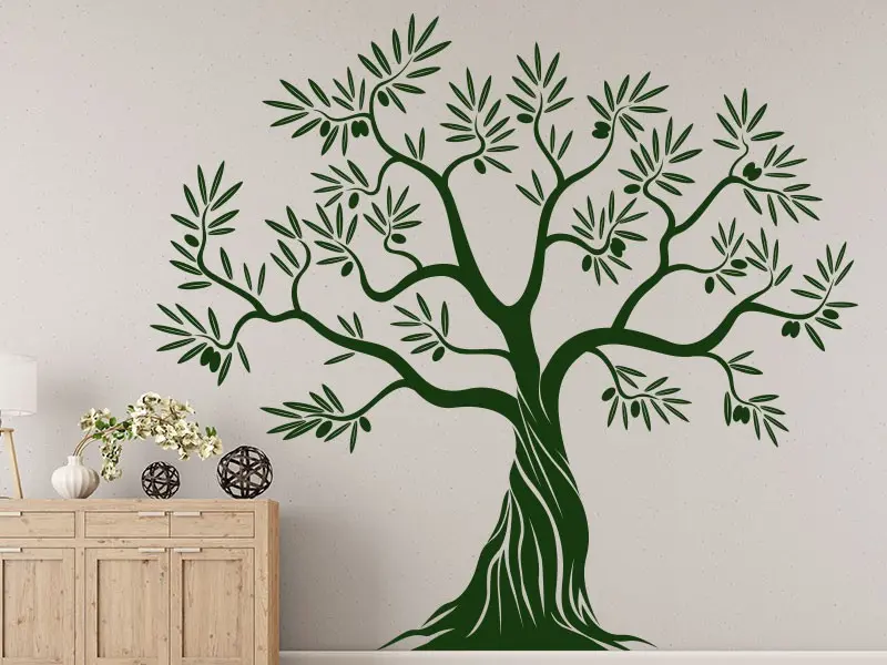 Sticker mural Stickers Arbres Arbre Olivier 2 résultat en situation gros plan Sticker Arbre Olivier 2
