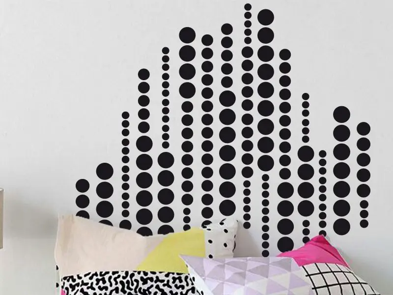 Sticker mural Pop Art Pop Boules résultat en situation gros plan Sticker Pop Boules