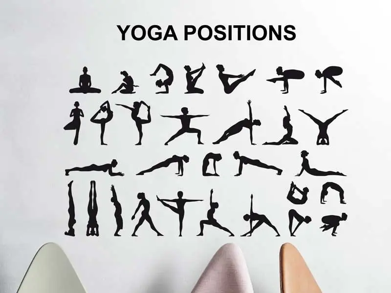 Autocolante de parede Yoga Posições