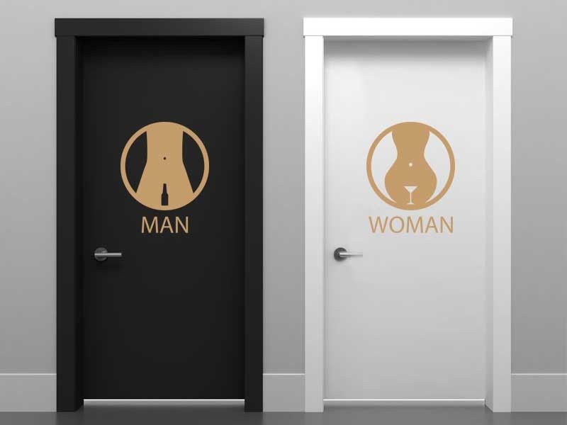 Autocolante de parede WC Man & Women Bar