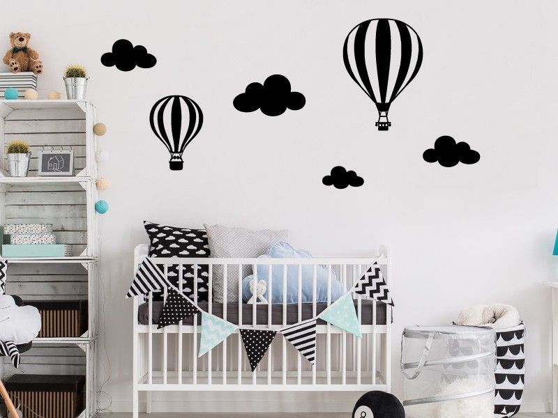 Autocolante de parede Kit Mongolfières et nuages