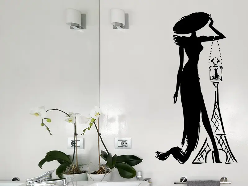 Sticker mural Stickers WC & Salle de bain La Petite Robe Noire Guerlain 4 résultat en situation Sticker La Petite Robe Noire Guerlain 4
