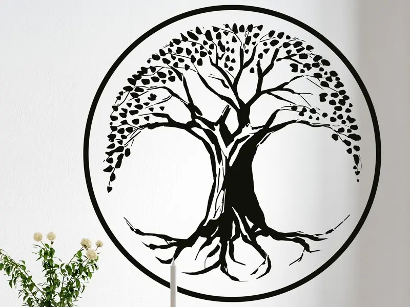 Sticker mural Stickers Arbre de vie Arbre de vie Nature et Force résultat en situation gros plan Sticker Arbre de vie Nature et Force