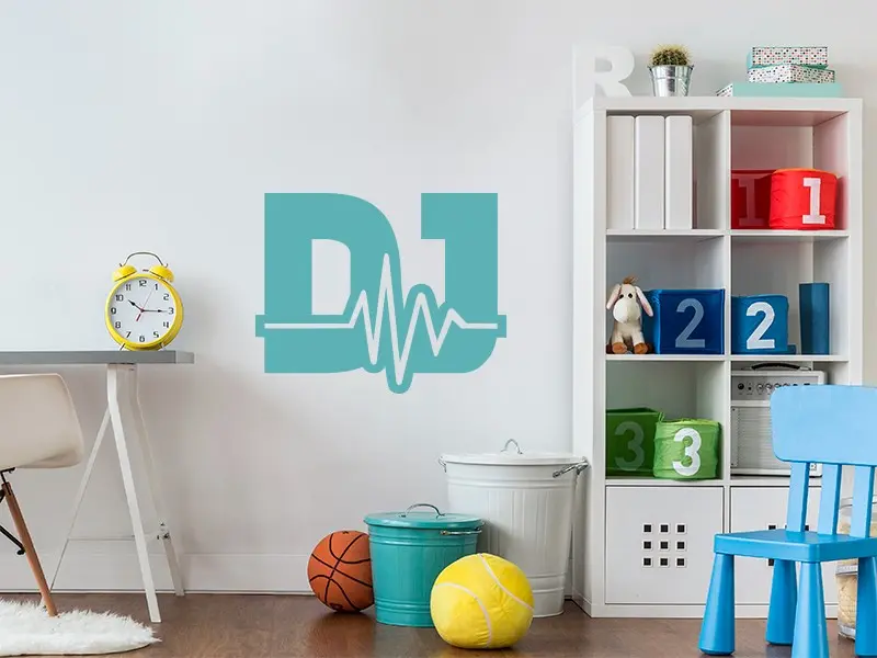 Sticker mural Disco & Pop Musique DJ Electro résultat en situation Sticker Musique DJ Electro