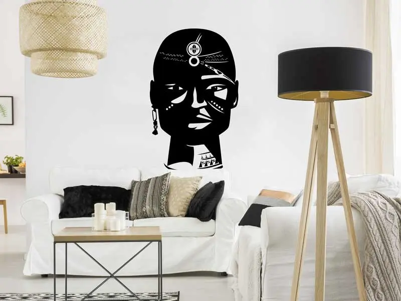 Sticker mural Afrique Buste Homme Africain résultat en situation Sticker Buste Homme Africain