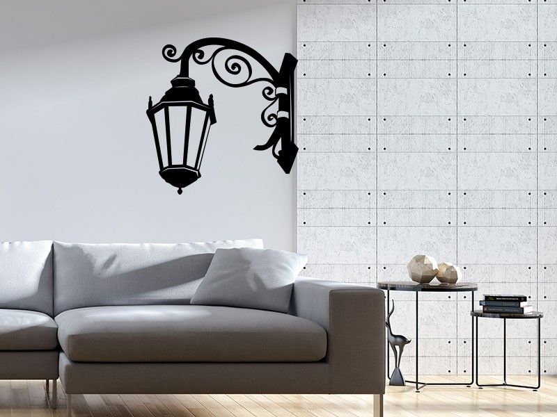 Sticker mural Lampadaire mural Baroque résultat en situation