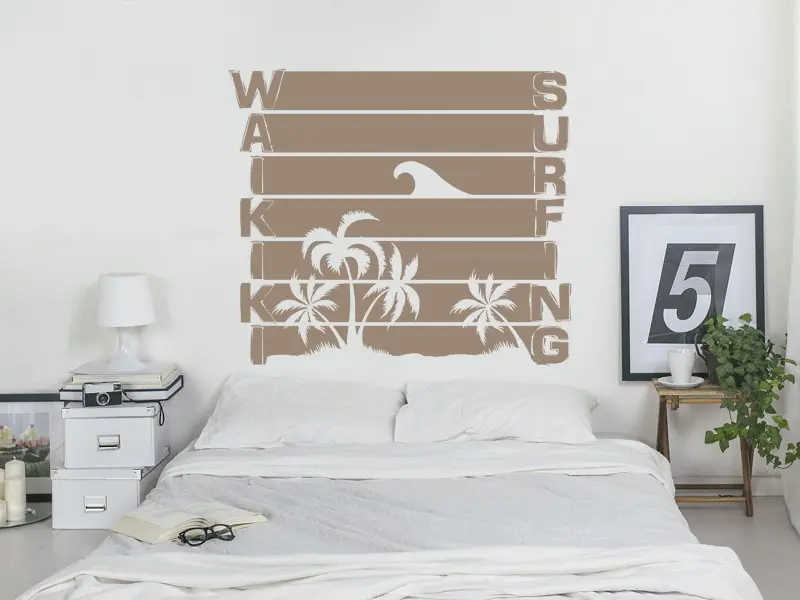 Sticker mural Surf Waikiki Surf résultat en situation Sticker Waikiki Surf