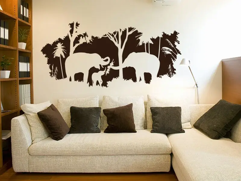 Autocolante de parede Paisagem Africa Elefantes Autocolante de parede Paisagem Africa Elefantes