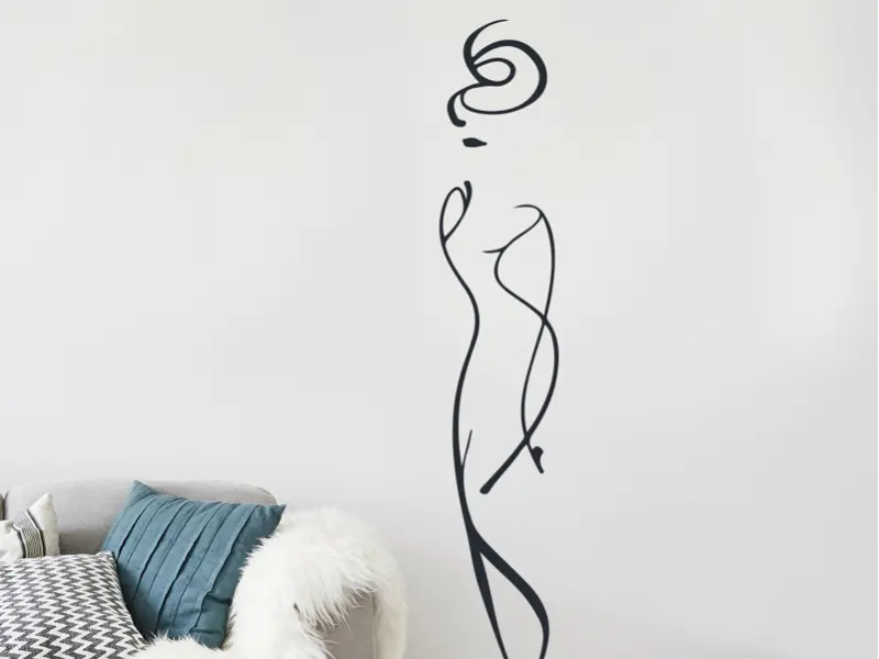 Sticker mural Silhouettes Silhouette Femme Design résultat en situation gros plan Sticker Silhouette Femme Design