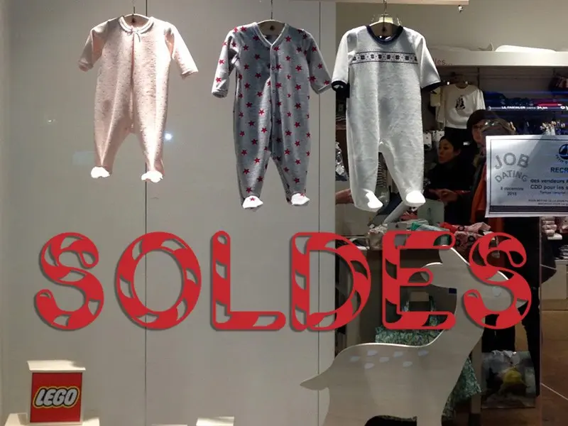 Sticker vitrine Soldes Sucre d'orge