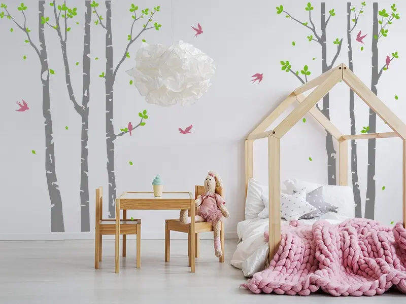 Autocolante Árvores Bétulas 5 résultat en situation Autocolante Árvores Bétulas 5 résultat en situation