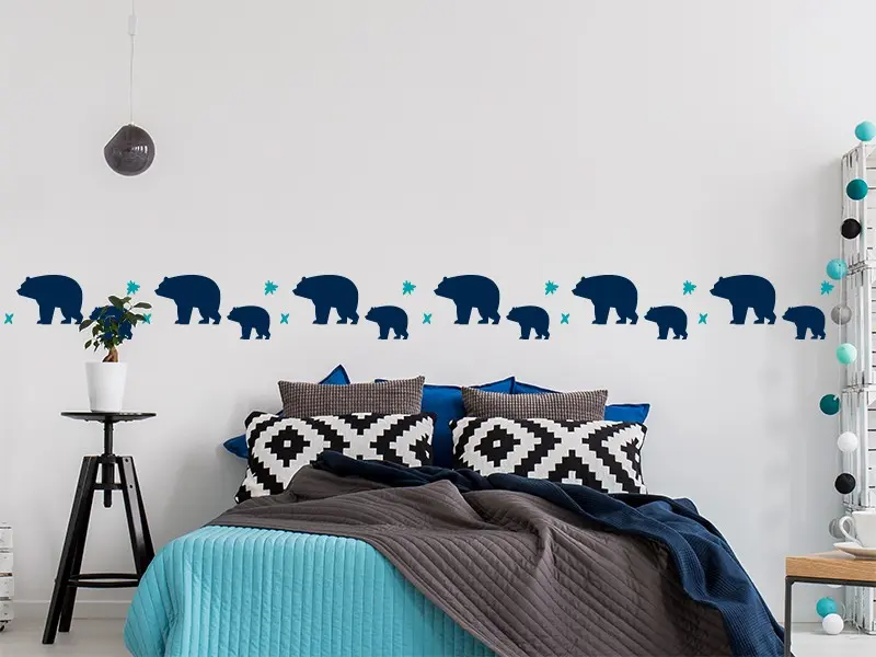 Sticker mural Frises - Pack Frise Ours résultat en situation Sticker Frise Ours