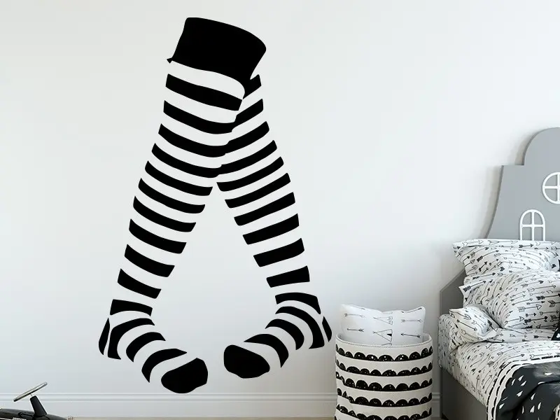 Sticker mural Pop Art Chaussettes rayées résultat en situation Sticker Chaussettes rayées