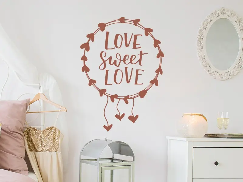 Sticker mural Textes d'Amour Love Sweet Love résultat en situation Sticker Love Sweet Love