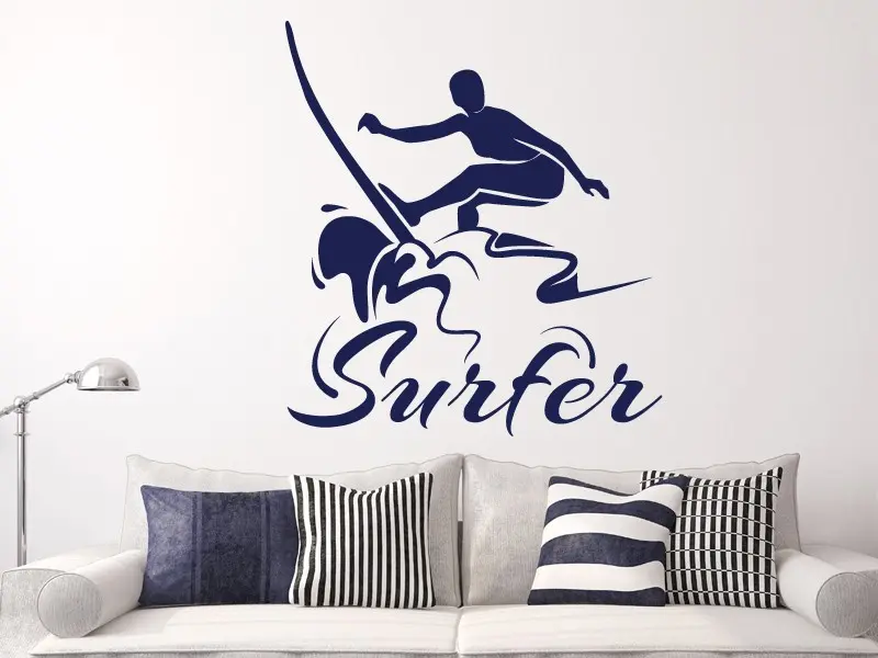 Sticker mural Surf Surfer 6 résultat en situation Sticker Surfer 6