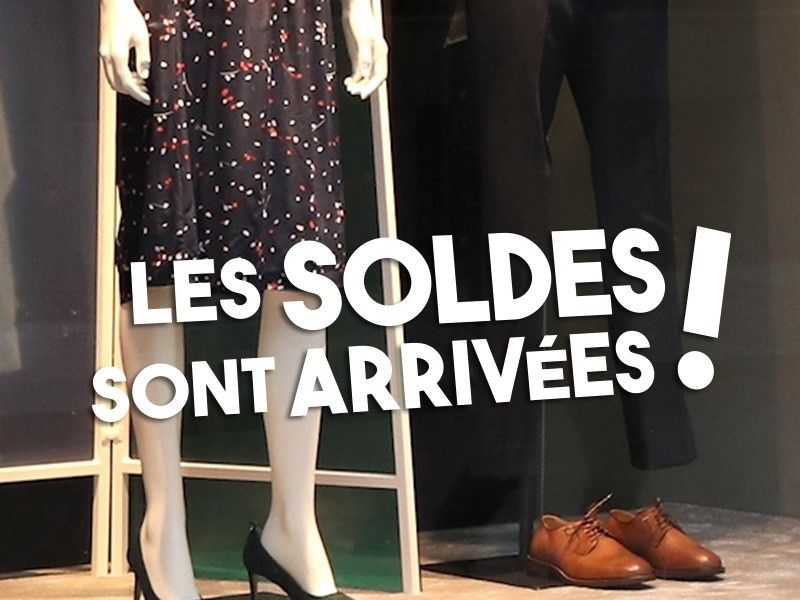 Sticker vitrine Les soldes sont arrivés 2