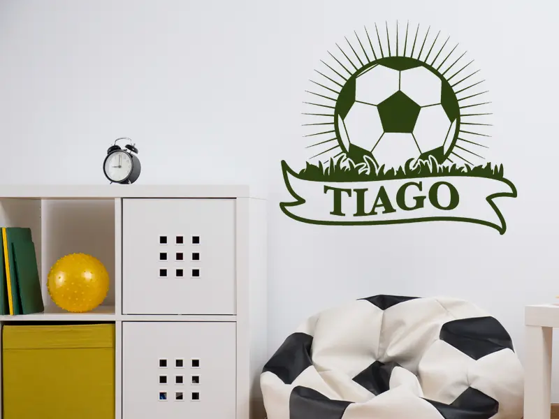 Sticker mural Football Ballon de Foot Personnalisé résultat en situation Sticker Ballon de Foot Personnalisé