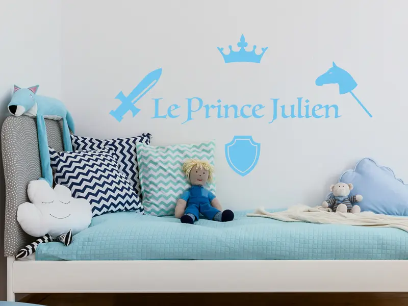 Sticker mural Chevaliers / Cowboys / Héros Pack Chevalier Personnalisé résultat en situation Sticker Pack Chevalier Personnalisé