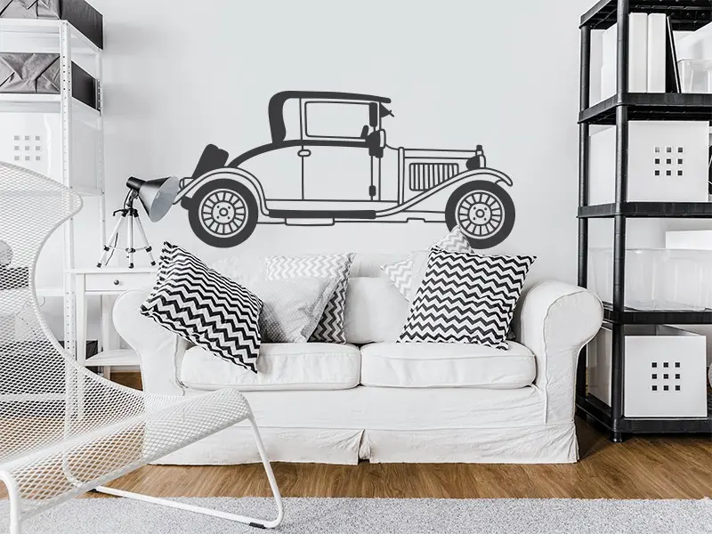 Sticker mural Auto & Moto Voiture Vintage résultat en situation Sticker Voiture Vintage