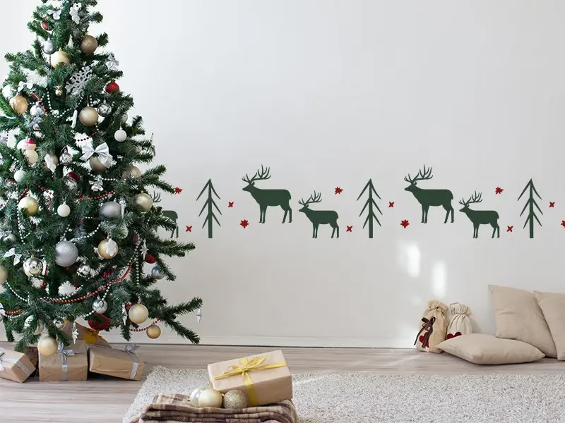 Sticker mural Stickers Frises Frise Cerf résultat en situation Sticker Frise Cerf