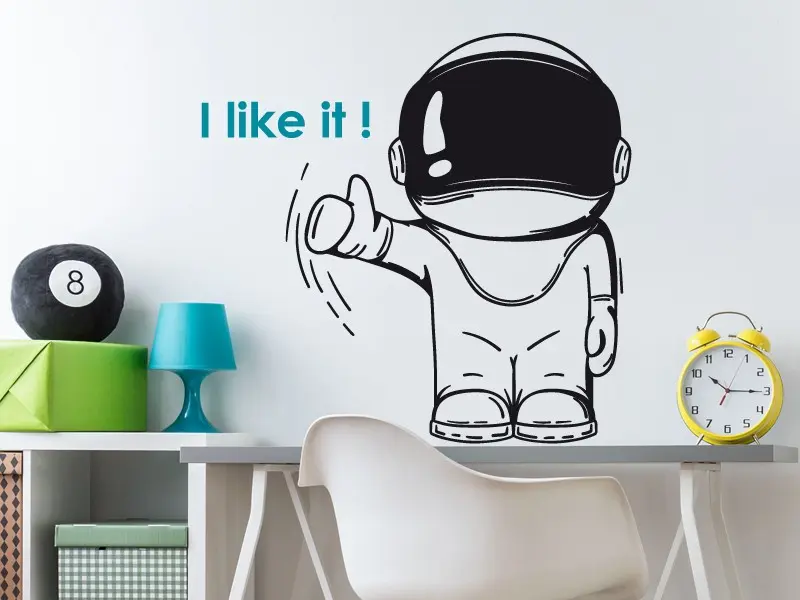 Sticker mural Espace Astronaute 2 résultat en situation Sticker Astronaute 2