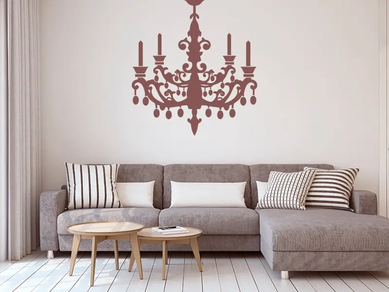 Sticker mural Baroque Lustre Baroque résultat en situation Sticker Lustre Baroque