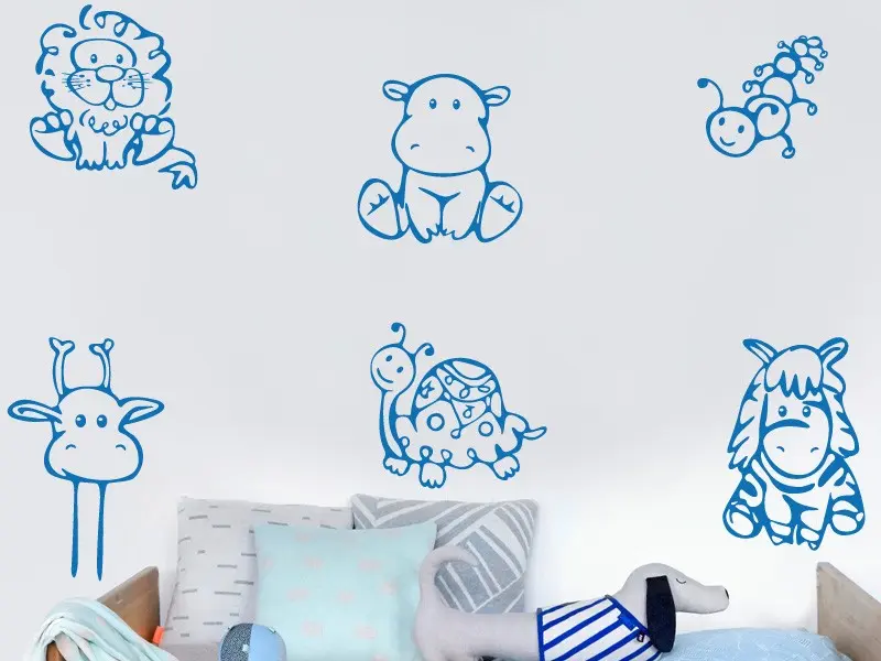 Sticker mural Frises - Pack Pack Animaux résultat en situation gros plan Sticker Pack Animaux