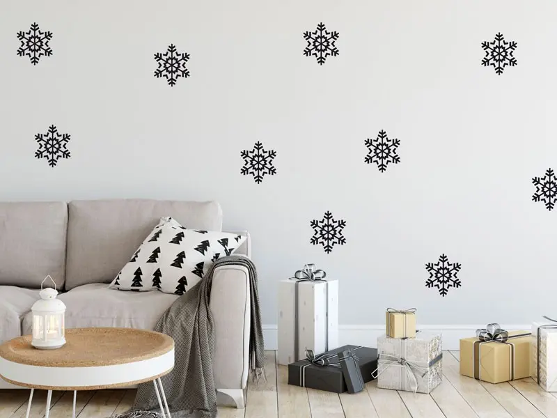 Sticker mural Pack Déco - Tendance Pack 10 Flocons 2 résultat en situation Sticker Pack 10 Flocons 2