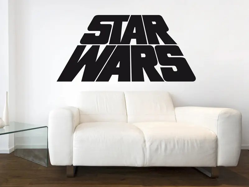 Autocolante Star Wars text résultat en situation