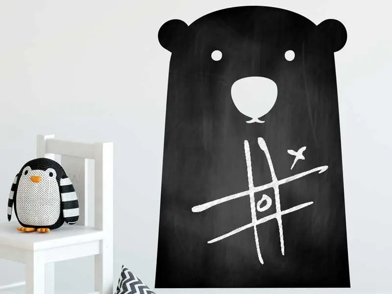 Sticker mural Stickers Ardoises Ardoise Ours résultat en situation gros plan Sticker Ardoise Ours