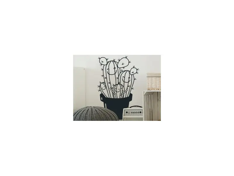 Sticker mural Cactus Cactus Family résultat en situation gros plan Sticker Cactus Family