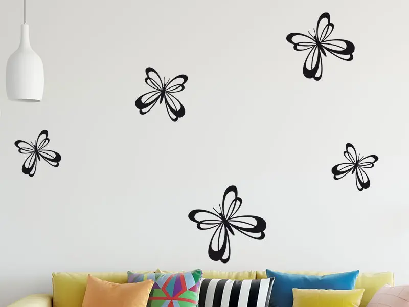 Sticker mural Stickers Oiseaux Kit Papillons 3 résultat en situation gros plan Sticker Kit Papillons 3