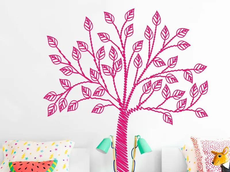 Sticker mural Stickers Arbres Arbre Mine Crayon résultat en situation gros plan Sticker Arbre Mine Crayon