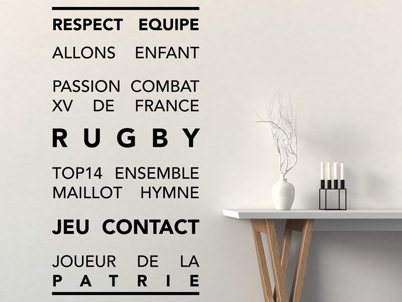 Autocolante de parede Rugby XV de France Text