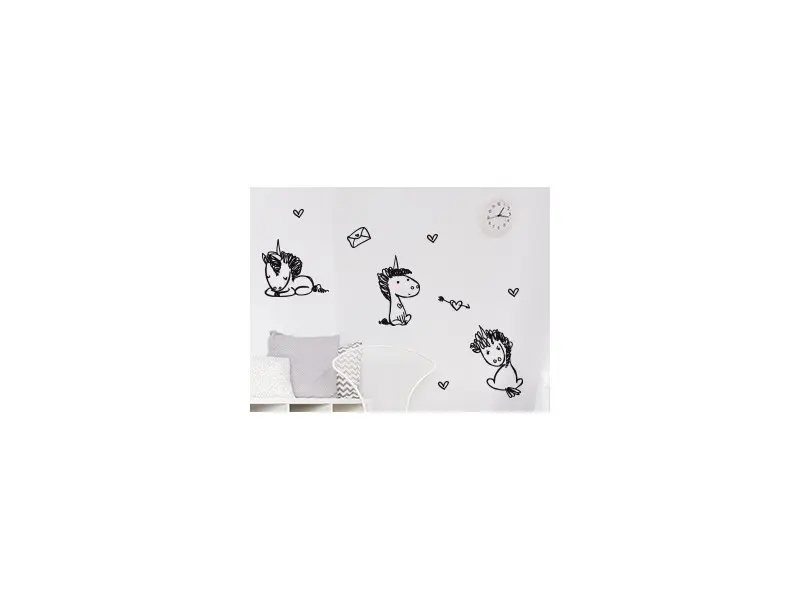 Sticker mural Animaux Pack Licornes résultat en situation gros plan Sticker Pack Licornes